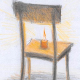 Stuhl mit Kerze
